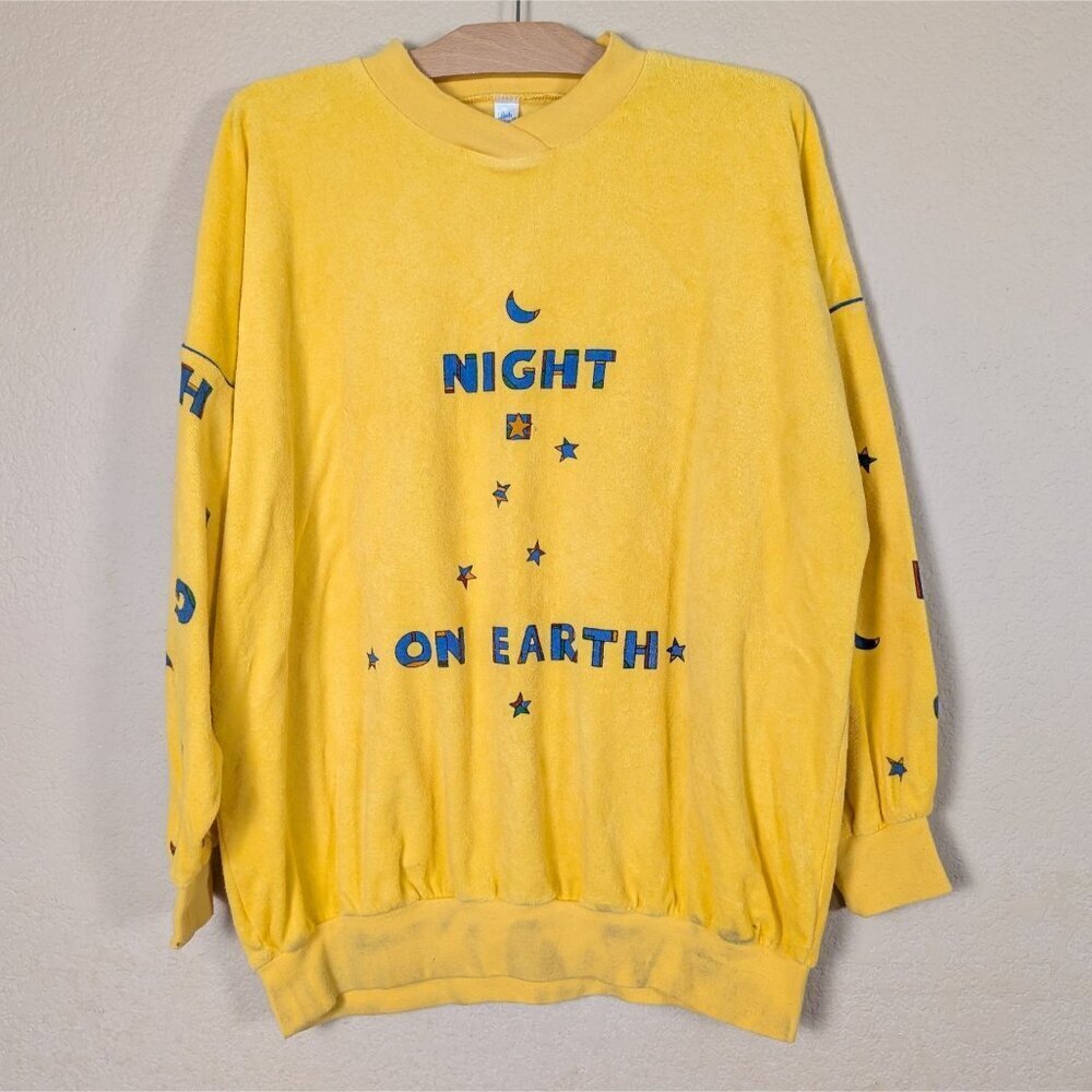 VTG 70s Rare Linda Clifford Sweatshirt Terry Cloth Night on Earth sz XL unique